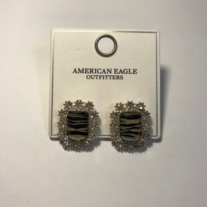 American Eagle Black Cheetah Earrings Brand New
